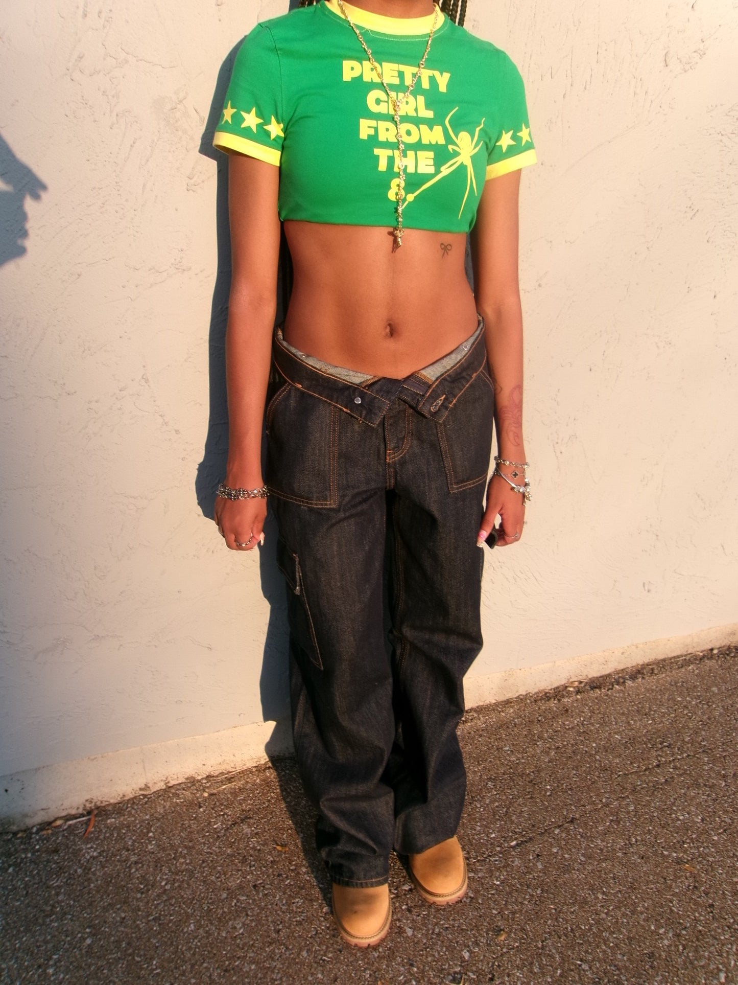 green 8alance crop top